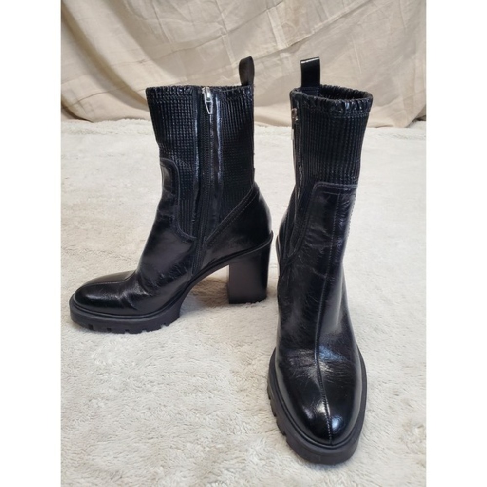 Dolce Vita Marni H20 Waterproof Black Whimsigoth Moto Heel Tall Boot 8.5 Chunky